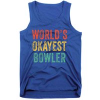 World's Okayest Bowler Funny Bowling Lover Vintage Retro Tank Top