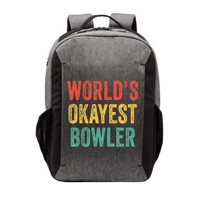 World's Okayest Bowler Funny Bowling Lover Vintage Retro Vector Backpack
