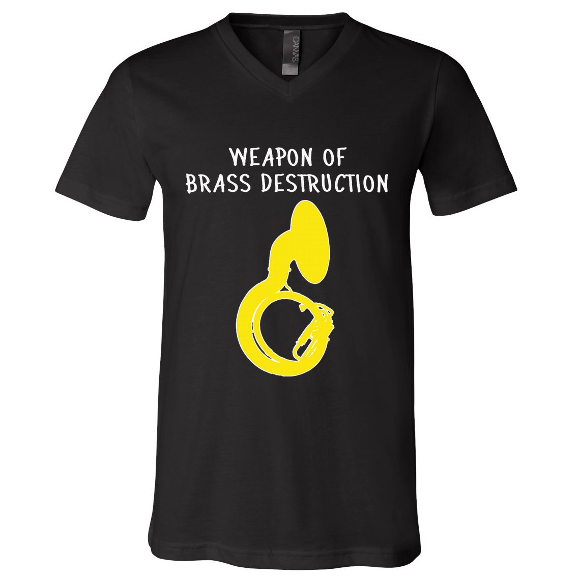 Weapon Of Brass Destruction Humorous Sousaphone V-Neck T-Shirt