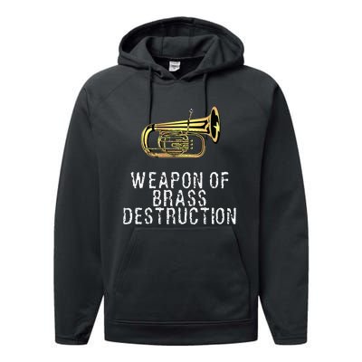 Weapon Of Brass Destruction Funny Marching Baritone Performance Fleece Hoodie