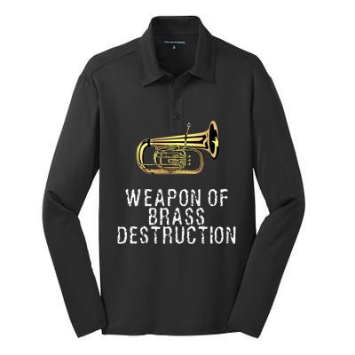 Weapon Of Brass Destruction Funny Marching Baritone Silk Touch Performance Long Sleeve Polo