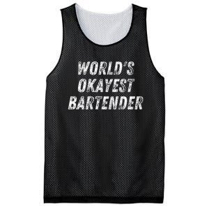 WorldS Okayest Bartender Funny Bartending Mixologist Mesh Reversible Basketball Jersey Tank