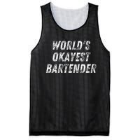 WorldS Okayest Bartender Funny Bartending Mixologist Mesh Reversible Basketball Jersey Tank