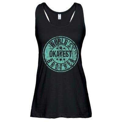 Worlds Okayest Brother Funny Sibling Birthday Ladies Essential Flowy Tank