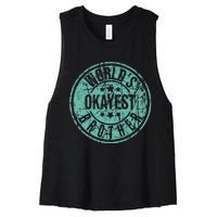 Worlds Okayest Brother Funny Sibling Birthday Women's Racerback Cropped Tank