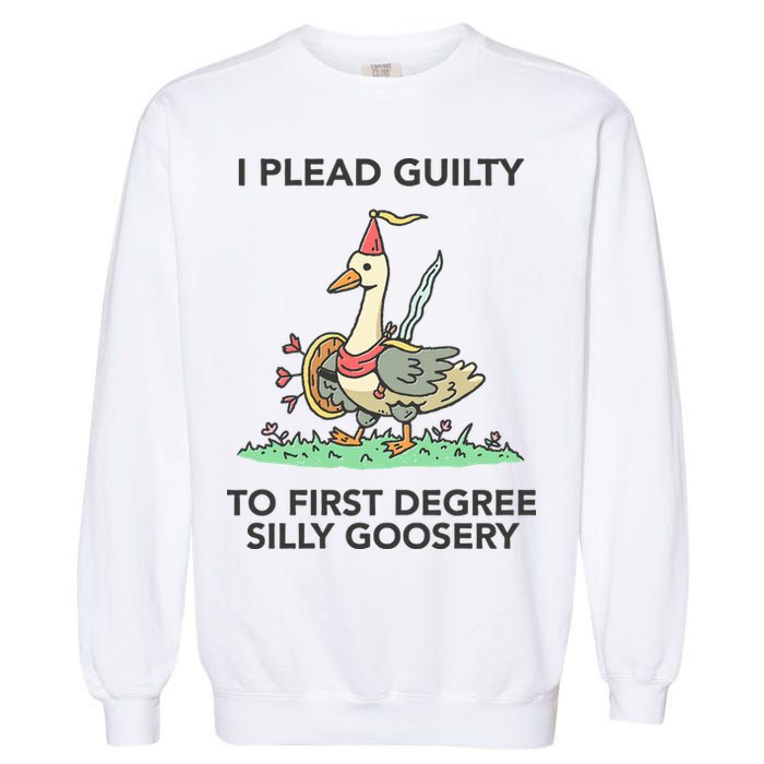 Wizard Of Barge I Plead Guilty To First Degree Silly Goosery Garment-Dyed Sweatshirt