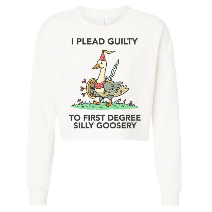 Wizard Of Barge I Plead Guilty To First Degree Silly Goosery Cropped Pullover Crew