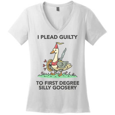 Wizard Of Barge I Plead Guilty To First Degree Silly Goosery Women's V-Neck T-Shirt