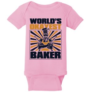 Worlds Okayest Baker Bread Expert Pastry Chef Baker Bakery Gift Baby Bodysuit