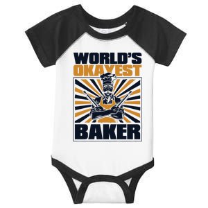 Worlds Okayest Baker Bread Expert Pastry Chef Baker Bakery Gift Infant Baby Jersey Bodysuit