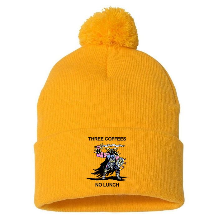 Wizard Of Barge Three Coffees No Lunch Pom Pom 12in Knit Beanie