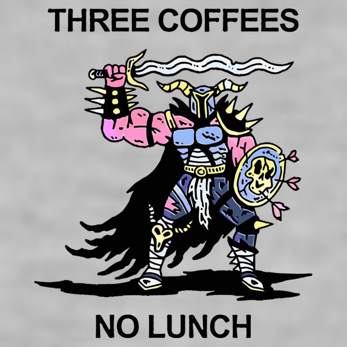 Wizard Of Barge Three Coffees No Lunch Ladies PosiCharge Tri-Blend Wicking Tank