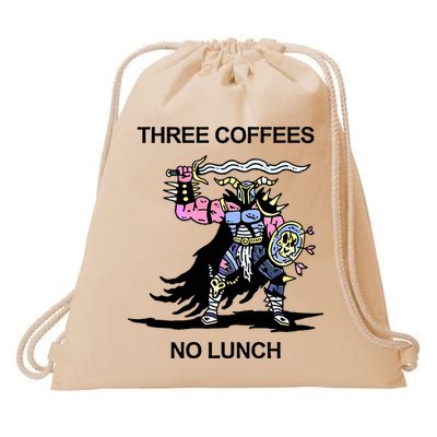 Wizard Of Barge Three Coffees No Lunch Drawstring Bag