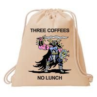 Wizard Of Barge Three Coffees No Lunch Drawstring Bag
