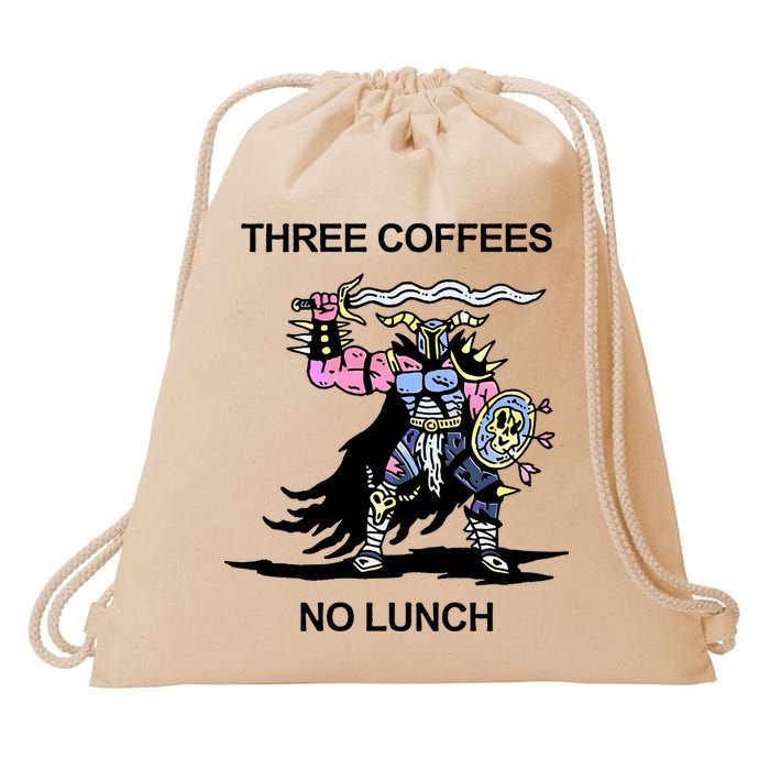 Wizard Of Barge Three Coffees No Lunch Drawstring Bag