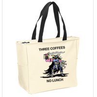 Wizard Of Barge Three Coffees No Lunch Zip Tote Bag