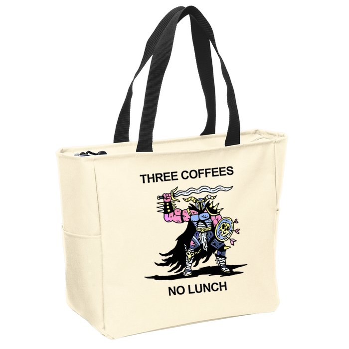 Wizard Of Barge Three Coffees No Lunch Zip Tote Bag