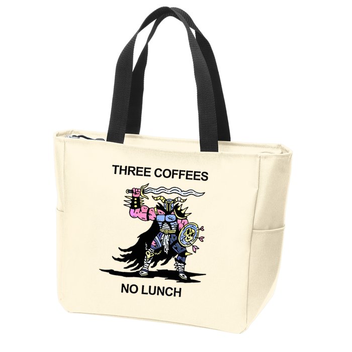 Wizard Of Barge Three Coffees No Lunch Zip Tote Bag