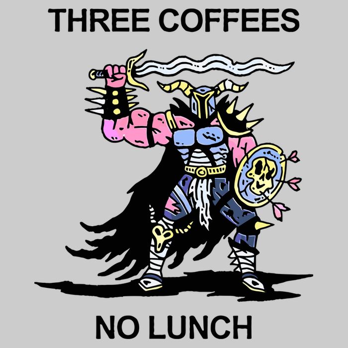 Wizard Of Barge Three Coffees No Lunch Tie-Dye T-Shirt