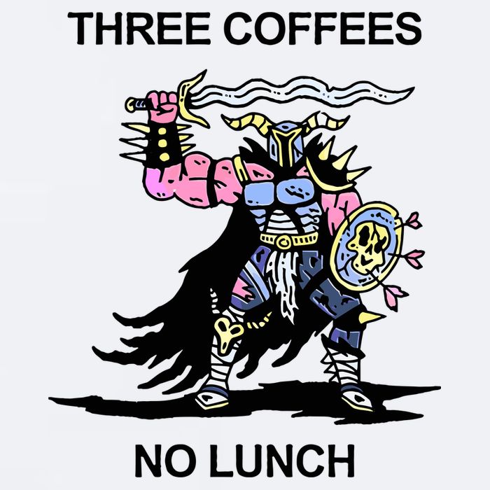 Wizard Of Barge Three Coffees No Lunch Sueded Cloud Jersey T-Shirt