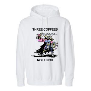 Wizard Of Barge Three Coffees No Lunch Garment-Dyed Fleece Hoodie