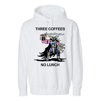 Wizard Of Barge Three Coffees No Lunch Garment-Dyed Fleece Hoodie