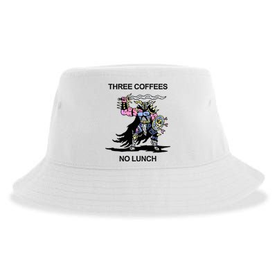 Wizard Of Barge Three Coffees No Lunch Sustainable Bucket Hat
