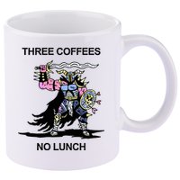 Wizard Of Barge Three Coffees No Lunch 11oz C Handle Ceramic Mug