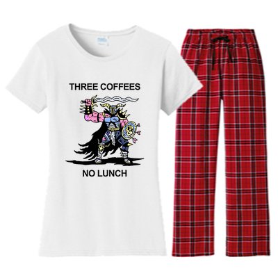 Wizard Of Barge Three Coffees No Lunch Women's Flannel Pajama Set