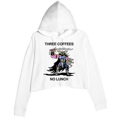 Wizard Of Barge Three Coffees No Lunch Crop Fleece Hoodie