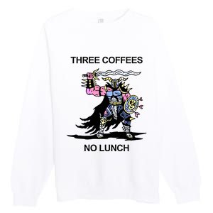 Wizard Of Barge Three Coffees No Lunch Premium Crewneck Sweatshirt