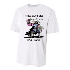 Wizard Of Barge Three Coffees No Lunch Performance Sprint T-Shirt