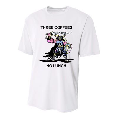 Wizard Of Barge Three Coffees No Lunch Youth Performance Sprint T-Shirt