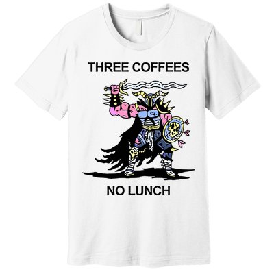 Wizard Of Barge Three Coffees No Lunch Premium T-Shirt