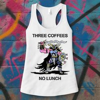 Wizard Of Barge Three Coffees No Lunch Womens Tank Top