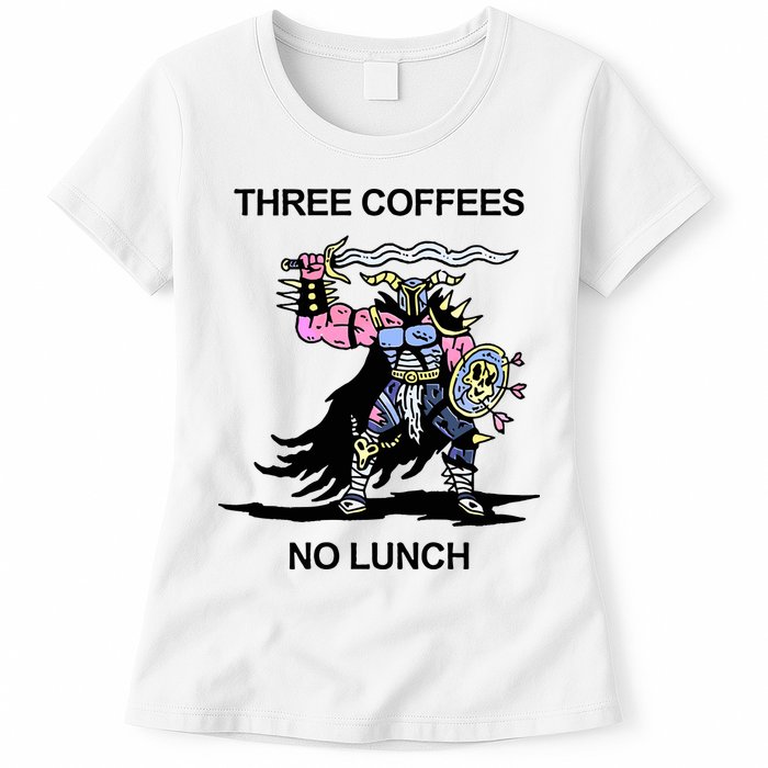 Wizard Of Barge Three Coffees No Lunch Womens T-Shirt