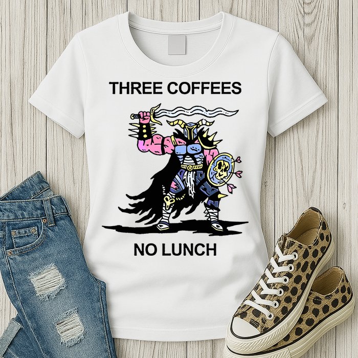 Wizard Of Barge Three Coffees No Lunch Womens T-Shirt