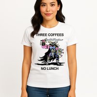 Wizard Of Barge Three Coffees No Lunch Womens T-Shirt