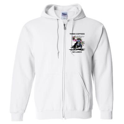 Wizard Of Barge Three Coffees No Lunch Full Zip Hoodie