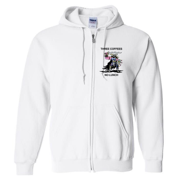 Wizard Of Barge Three Coffees No Lunch Full Zip Hoodie