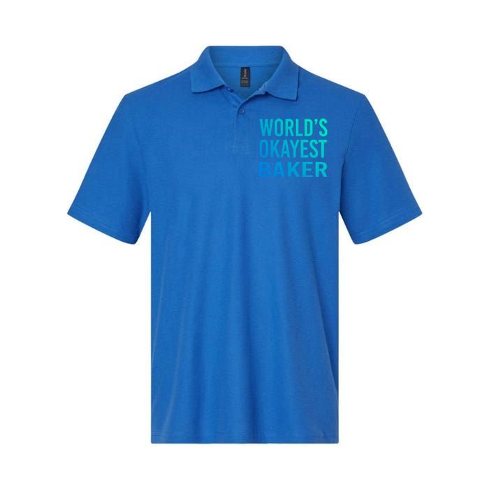 Worlds Okayest Baker Funny Pastry Chef Great Gift Softstyle Adult Sport Polo