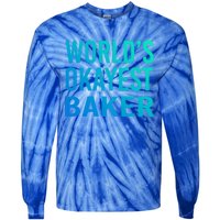 Worlds Okayest Baker Funny Pastry Chef Great Gift Tie-Dye Long Sleeve Shirt