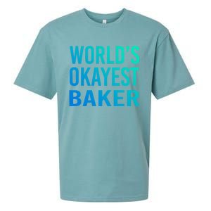 Worlds Okayest Baker Funny Pastry Chef Great Gift Sueded Cloud Jersey T-Shirt