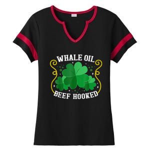 Whale Oil Beef Hooked Saint Patricks Day Ladies Halftime Notch Neck Tee