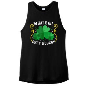 Whale Oil Beef Hooked Saint Patricks Day Ladies PosiCharge Tri-Blend Wicking Tank