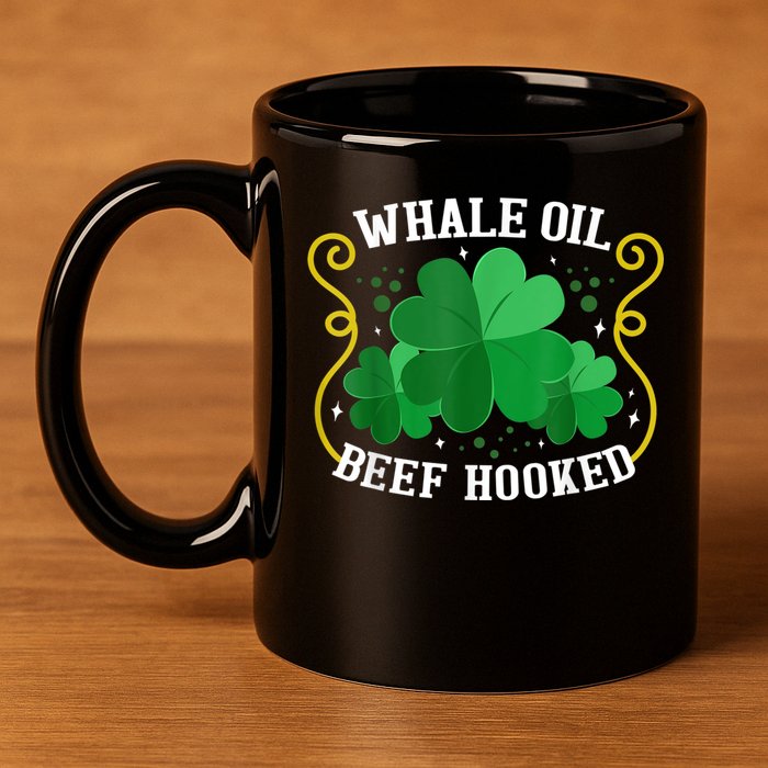 Whale Oil Beef Hooked Saint Patricks Day 11oz C Handle Ceramic Mug