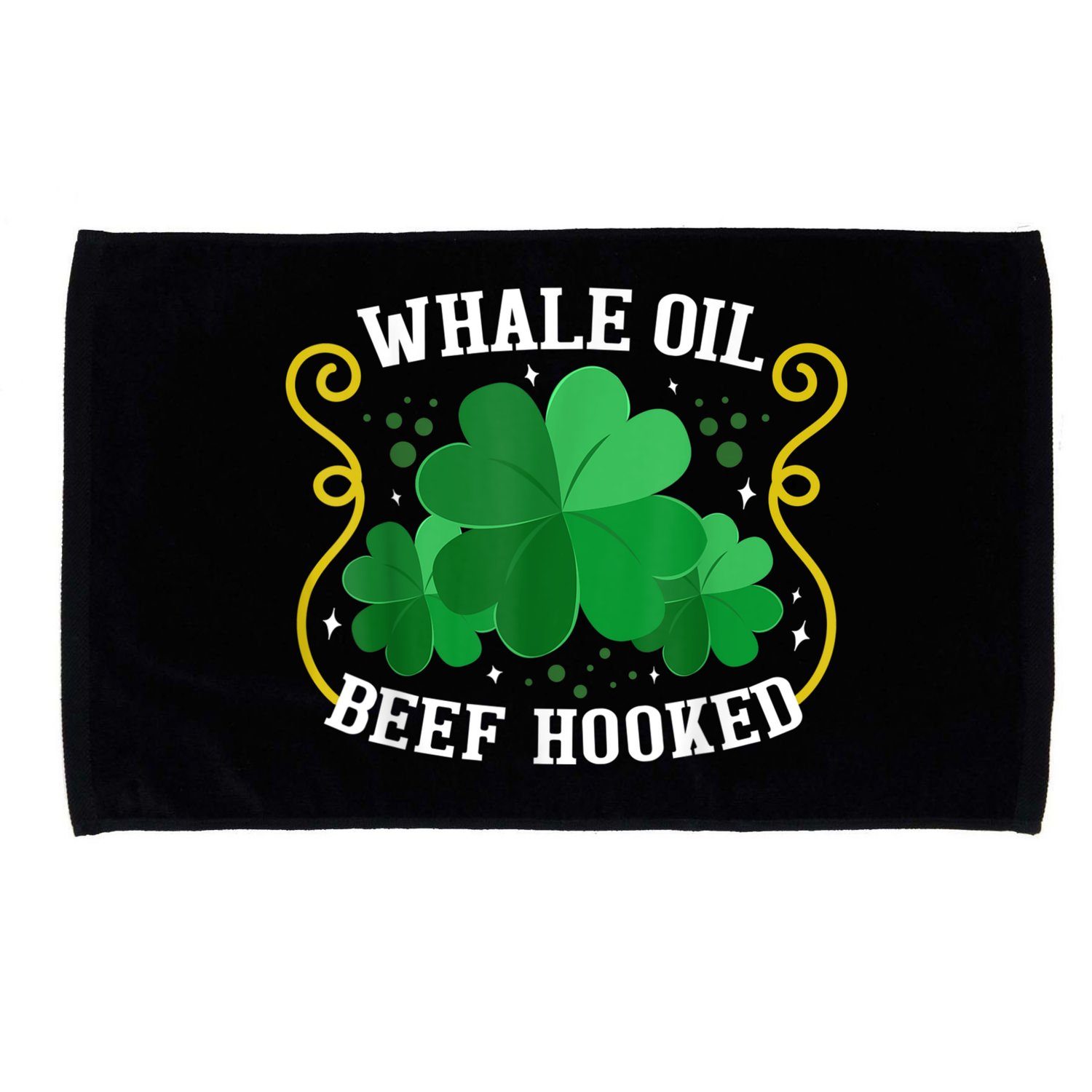 Whale Oil Beef Hooked Saint Patricks Day Microfiber Hand Towel