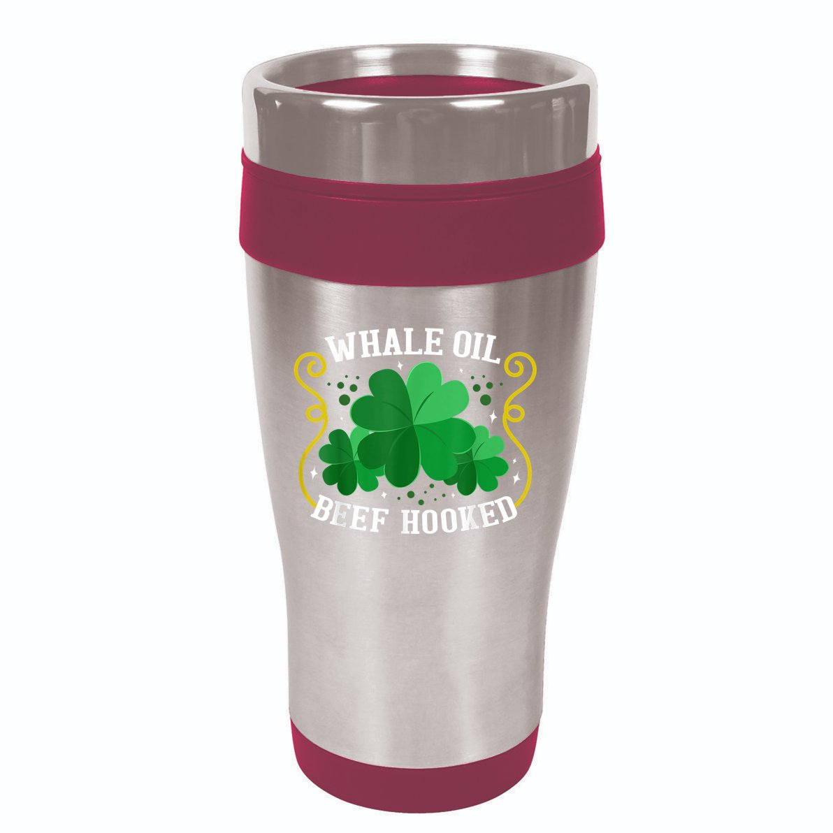 Whale Oil Beef Hooked Saint Patricks Day 16oz Travel Tumbler