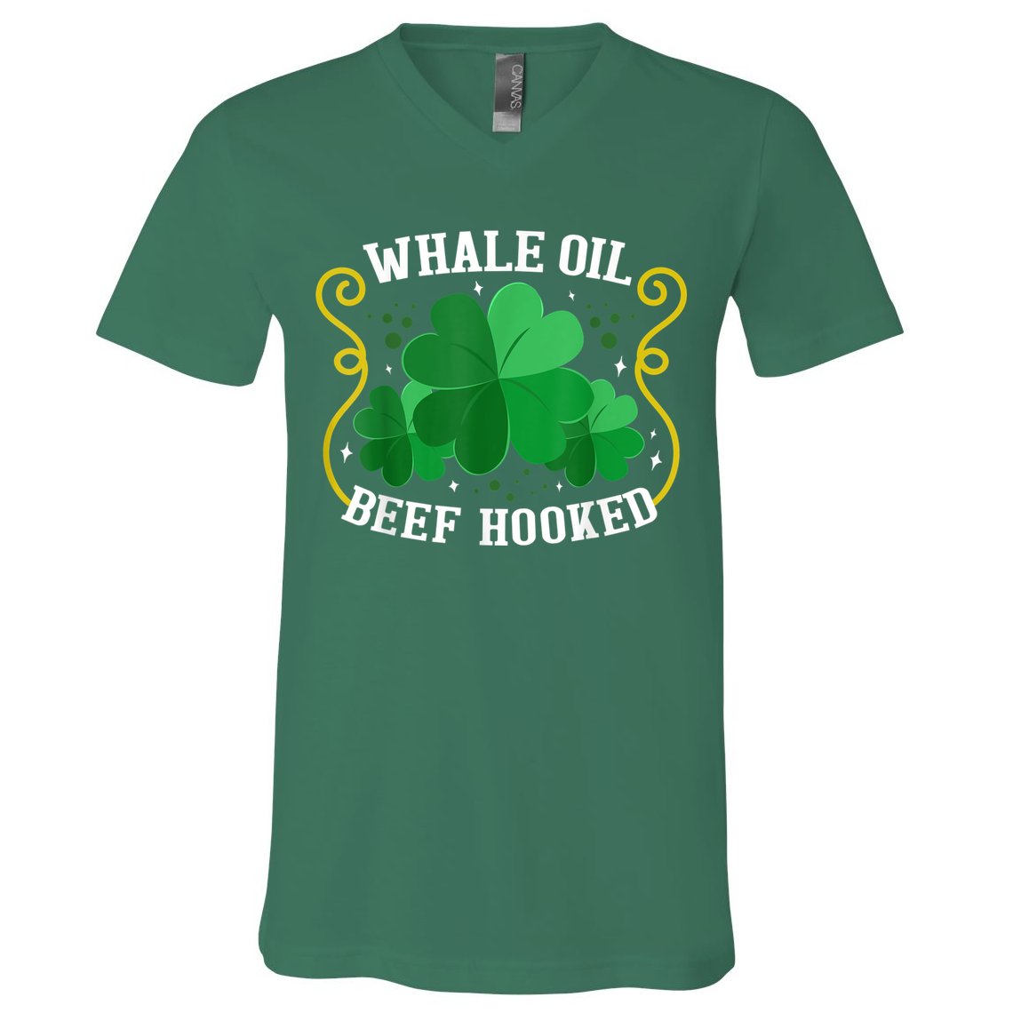 Whale Oil Beef Hooked Saint Patricks Day V-Neck T-Shirt