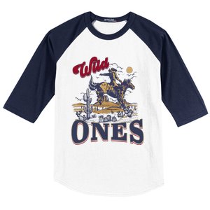 Wild Ones Cowboy Western Country Baseball Sleeve Shirt